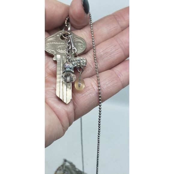 Vintage Key To Success Necklace Hand Stamped Embellished Business College Gift - Picture 14 of 15